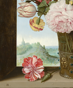 Ambrosius Bosschaert de Oude, reproductions on canvas, ceramic tiletableaus and coasters