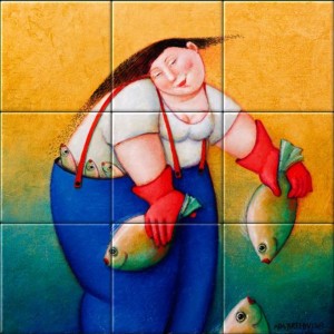 reproduction of Chammy on ceramic tiles tableaus by Ada Breedveld made by Dutch Art Reproductions