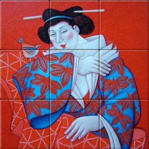 reproduction of Jam Po on ceramic tiles tableaus by Ada Breedveld made by Dutch Art Reproductions