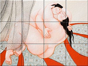 reproduction of Love on ceramic tiles tableaus by Ada Breedveld made by Dutch Art Reproductions