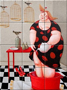 reproduction of Works Wonders on ceramic tiles tableaus by Ada Breedveld made by Dutch Art Reproductions