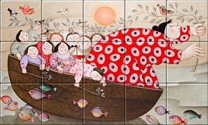 reproduction of Mothership on ceramic tiles tableaus by Ada Breedveld made by Dutch Art Reproductions