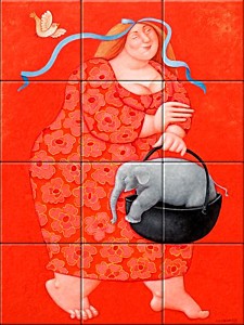 reproduction of I will bring you home my friend on ceramic tiles tableaus by Ada Breedveld made by Dutch Art Reproductions