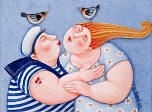 Image of our reproduction of Overboard by Ada Breedveld on canvas, small