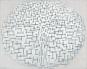Image of our reproduction of Composition 10 in Black and White by Piet Mondriaan on canvas, small