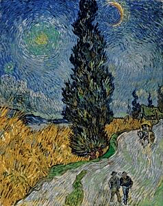 Image of our reproduction of Country Road in Provence by Night by Vincent van Gogh on canvas, small