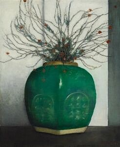Afbeelding van onze reproductie van Gemberpot met dopheide by Jan Mankes op canvas, klein