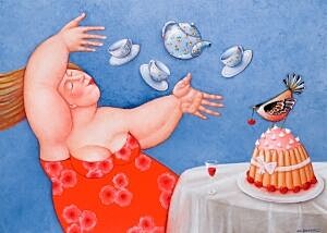 Image of our reproduction of High Tea by Ada Breedveld on canvas, small