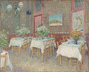 Image of our reproduction of Interior of a Restaurant by Vincent van Gogh on canvas, small