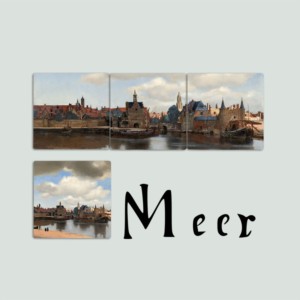 View of Delft coaster set of 4