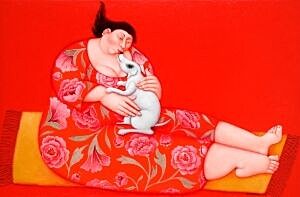 Image of our reproduction of Queen of my Heart by Ada Breedveld on canvas, small