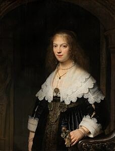 Image of our reproduction of Portrait of a Woman by Rembrandt van Rijn on canvas, small