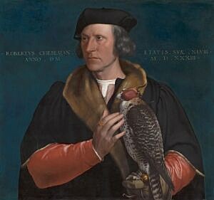 Afbeelding van onze reproductie van Portret van Robert Cheseman by Hans Holbein de Jonge op canvas, klein