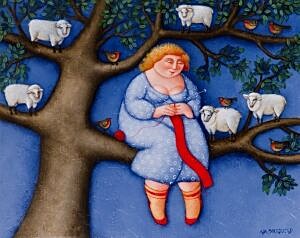 Image of our reproduction of Sheep Sheep by Ada Breedveld on canvas, small