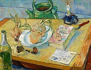 Image of our reproduction of Still Life with a Plate of Onions by Vincent van Gogh on canvas, small