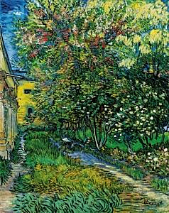 Image of our reproduction of The Garden of the Asylum at Saint-Remy by Vincent van Gogh on canvas, small