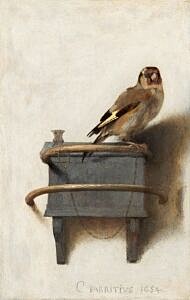Image of our reproduction of The Goldfinch by Carel Fabritius on canvas, small