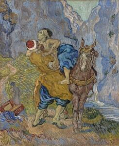 Image of our reproduction of The Good Samaritan by Vincent van Gogh on canvas, small