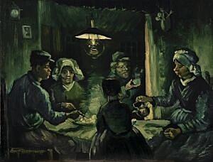 Image of our reproduction of The Potato Eaters by Vincent van Gogh on canvas, small
