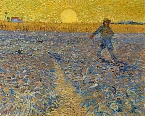 Image of our reproduction of The Sower by Vincent van Gogh on canvas, small