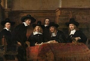 Image of our reproduction of The Syndics by Rembrandt van Rijn on canvas, small