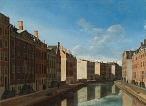 Image of our reproduction of View of the Golden Bend in the Herengracht by Gerrit Adriaensz. Berckheyde on canvas, small
