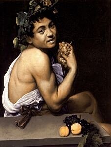Afbeelding van onze reproductie van Jonge zieke Bacchus by Michelangelo Merisi da Caravaggio op canvas, klein