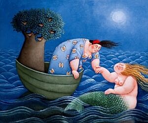 Image of our reproduction of Coming together at Sea by Ada Breedveld on canvas, small