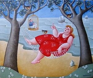 Image of our reproduction of Sea View by Ada Breedveld on canvas, small