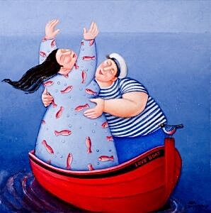 Image of our reproduction of Saltwater Love by Ada Breedveld on canvas, small