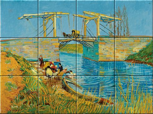 Vincent van Gogh painting Bridge in Arles on ceramic tiles