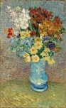 Image of our reproduction of Flowers in a Blue Vase by Vincent van Gogh on canvas, small