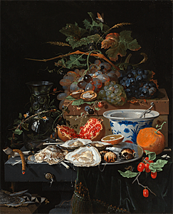 Still Life with Fruit, Oysters, and a Porcelain Bowl