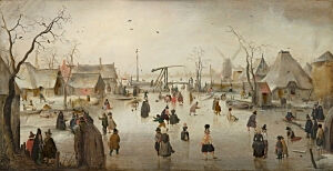 Image of our reproduction of Ice Scene by Hendrick Avercamp on canvas, small