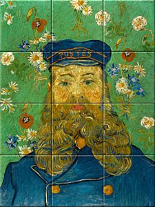 reproductie van Portrait of Joseph Roulin  op Keramische tegeltableaus door Vincent van Gogh gemaakt door Dutch Art Reproductions