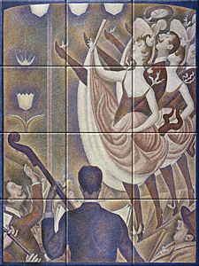 reproduction of Le Chahut on ceramic tiles tableaus by Georges Seurat made by Dutch Art Reproductions