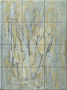 reproductie van Composition No. XI op Keramische tegeltableaus door Piet Mondriaan gemaakt door Dutch Art Reproductions
