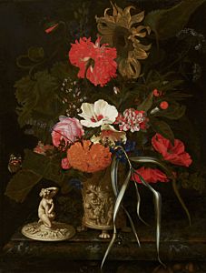 Flowers in an Ornamental Vase