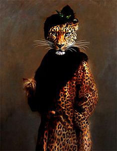 Image of Nel the Leopard made by Tein Lucasson on canvas. 