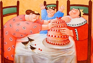Image of our reproduction of Birthday Cake by Ada Breedveld on canvas, small