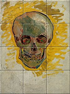 Image of the Skull on ceramic tile tableau by Vincent van Gogh.