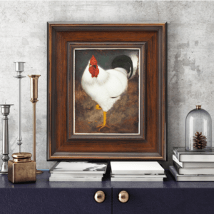 White Rooster in Frame
